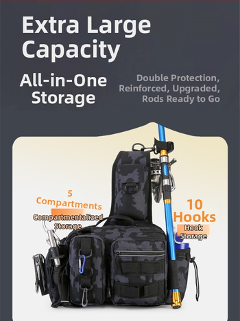 Tarptautinių gamintojų „Luya“ naujas daugiafunkcis žvejybos krepšys, skirtas kelionėms, lauko sportui, per petį, „Luya“ juosmens krepšys vyrams