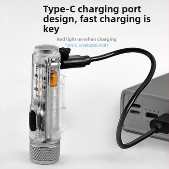 Μίνι φακός LED, προειδοποίηση για μακρινές βολές, ισχυρό φως φόρτισης, μπρελόκ, φορητός φακός, εξωτερικός φακός με κλιπ καπακιού