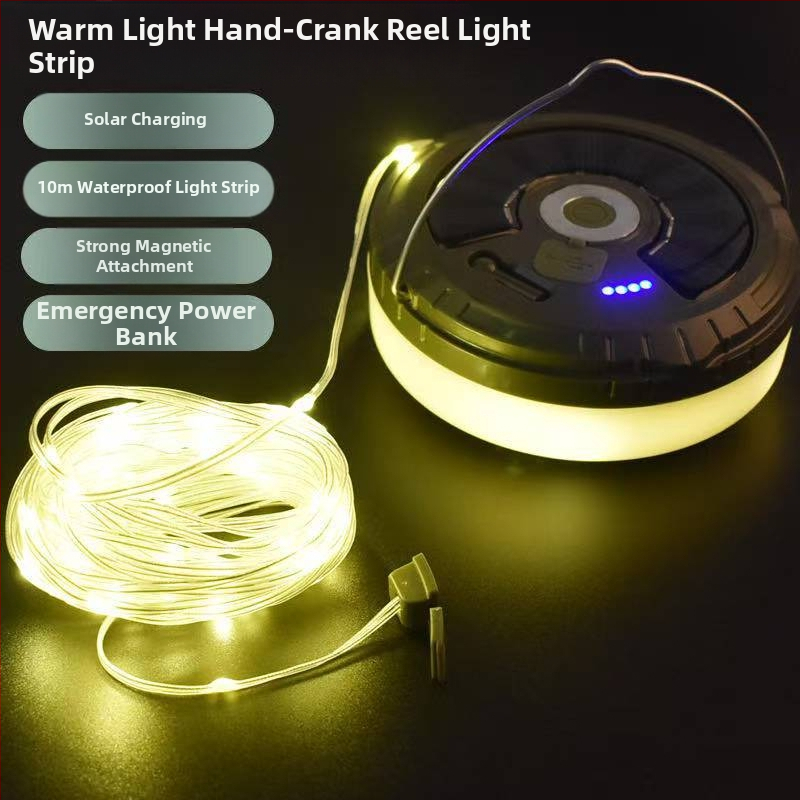 Трансгранична слънчева LED къмпинг лампа, външна водоустойчива лампа с лента, лампа с дълга издръжливост, преносима къмпинг лампа