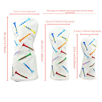 Ξύλινο κάλυμμα μπαστουνιού γκολφ με λευκό κάλυμμα μαύρου καπακιού σε απόθεμα, αξεσουάρ γκολφ