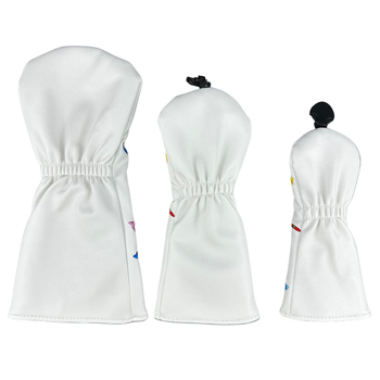 Ξύλινο κάλυμμα μπαστουνιού γκολφ με λευκό κάλυμμα μαύρου καπακιού σε απόθεμα, αξεσουάρ γκολφ