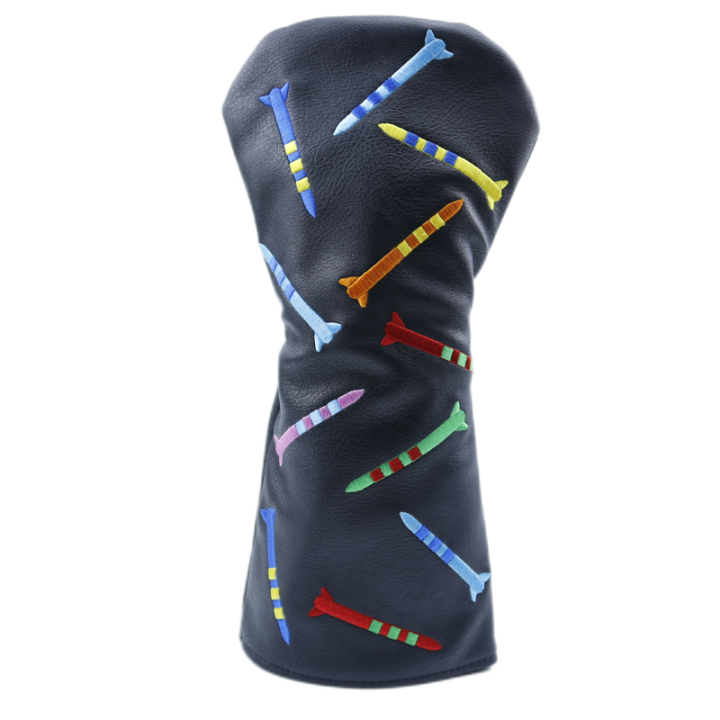 golfo lazdos medinis uždangalas, raketinis, baltas, juodas kepuraitės uždangalas, golfo aksesuarai sandėlyje