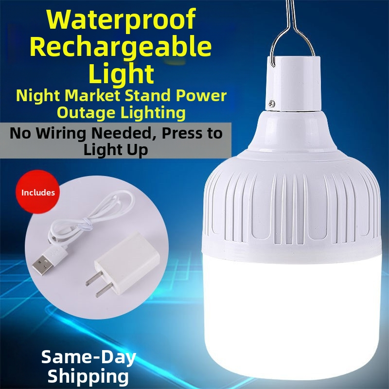 Аварийна светлина при прекъсване на захранването, нощна пазарна сергия, мобилна крушка за зареждане, домашна енергоспестяваща светлина за сергия, къмпинг, супер ярка LED крушка.
