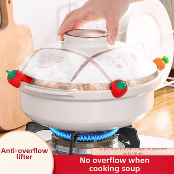 Καπάκι κατσαρόλας, προστατευτικό υπερχείλισης, γκάτζετ κουζίνας, κατσαρόλα για στιφάδο, πλαϊνό κλιπ, δημιουργικό καπάκι σιλικόνης, σταθερή υπερυψωμένη σχάρα