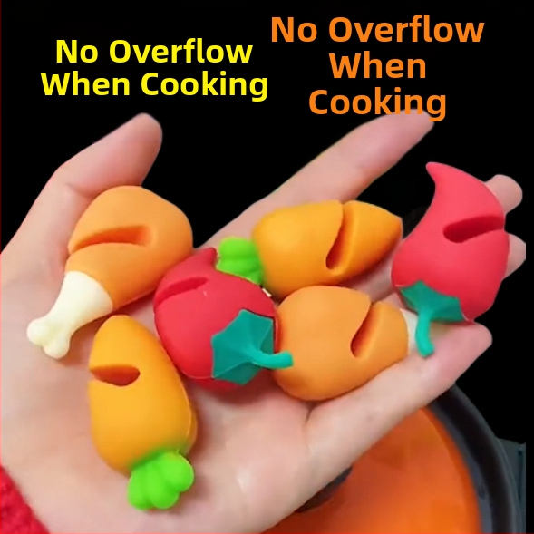 Háztartási edényfedél túlcsordulásvédő konyhai eszköz rakott pörkölt leveses edény oldalsó klip kreatív szilikon edényfedél rögzített emelt állvány