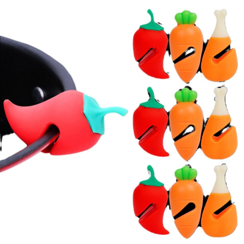 Háztartási edényfedél túlcsordulásvédő konyhai eszköz rakott pörkölt leveses edény oldalsó klip kreatív szilikon edényfedél rögzített emelt állvány