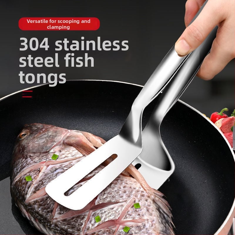 „Nechuan 304“ nerūdijančio plieno žuvies kepimo kastuvas, buitinis kepimo kastuvo spaustukas, žuvies blynų kastuvas, kepsnių kastuvas, žuvies kepimo artefaktas