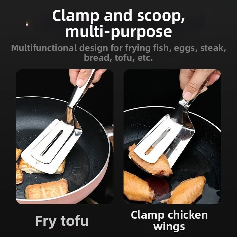 Лопатка за пържене на риба Nechuan 304 от неръждаема стомана, домакинска лопатка за пържене, щипка за риба, лопатка за палачинки, лопатка за пържоли, артефакт за пържене на риба