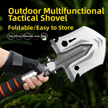 Μικρό σφουγγάρι εξωτερικού χώρου πολυλειτουργικό μαγγανίου χάλυβα πτυσσόμενο στρατιωτικό φτυάρι κάμπινγκ ορειβασία άγρια αλιεία φτυάρι φτυάρι