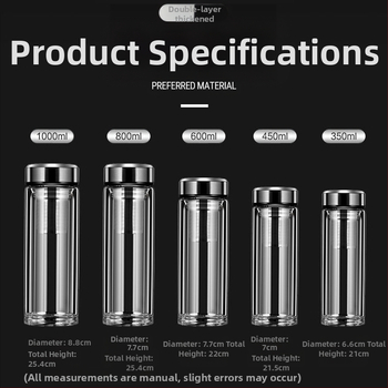 BK9K Χονδρικό Έξυπνο Διπλό Γυάλινο Κύπελλο Νερού Ανδρικό Σπίτι Βολικό Κύπελλο Τσαγιού Μεγάλης Χωρητικότητας Αντοχή σε Υψηλή Θερμοκρασία Τσάι