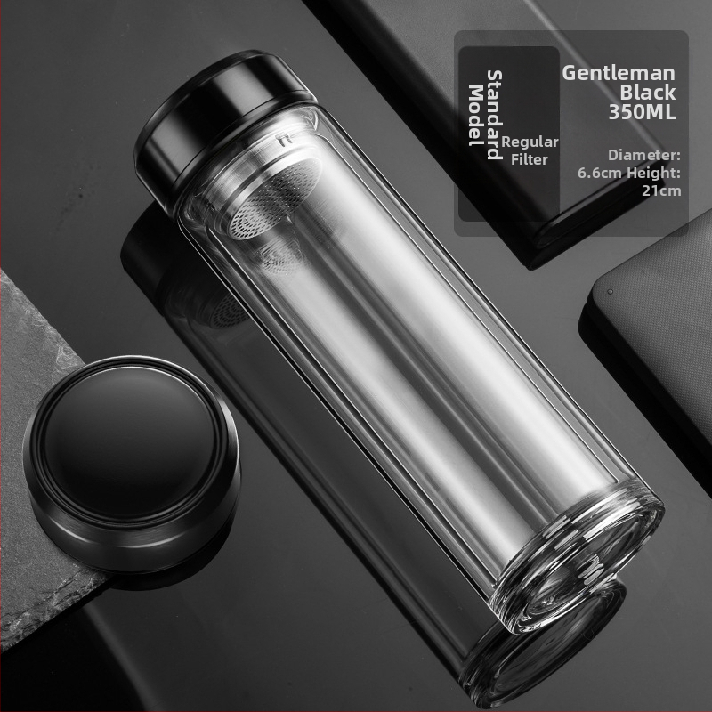 BK9K Nagykereskedelmi Okos Dupla Üveges Vízpohár Férfi Otthoni Kényelmes Teáspohár Nagy Kapacitású, Magas Hőmérsékletnek Ellenálló Tea