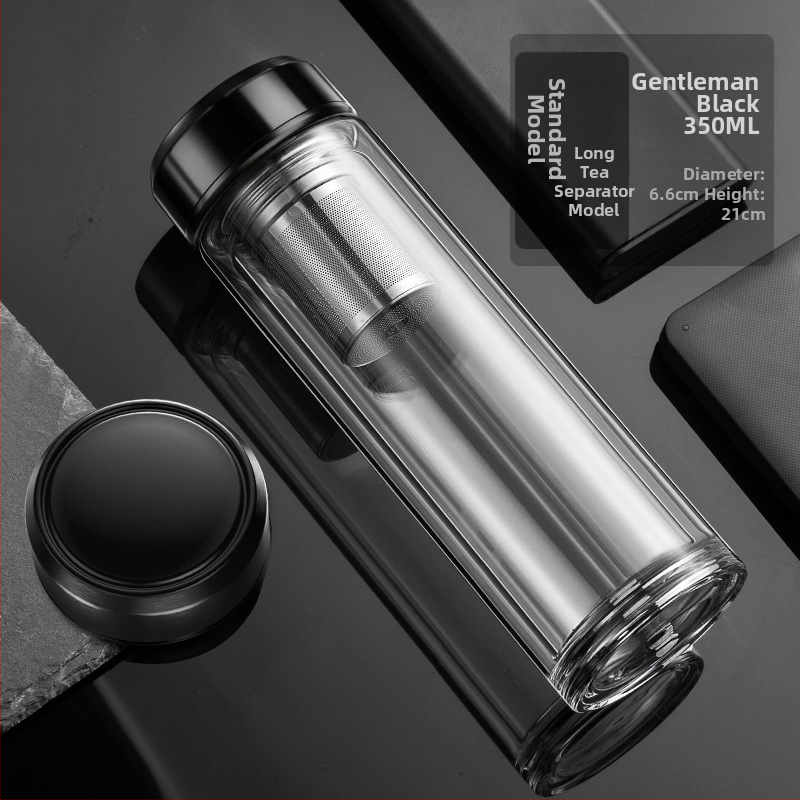 BK9K Nagykereskedelmi Okos Dupla Üveges Vízpohár Férfi Otthoni Kényelmes Teáspohár Nagy Kapacitású, Magas Hőmérsékletnek Ellenálló Tea