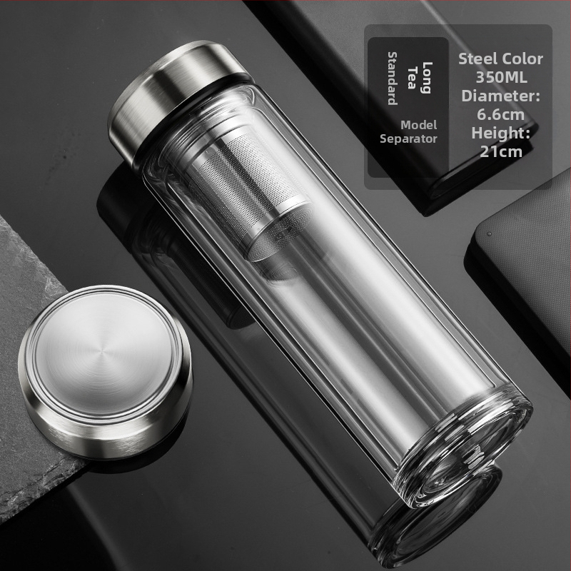 BK9K Nagykereskedelmi Okos Dupla Üveges Vízpohár Férfi Otthoni Kényelmes Teáspohár Nagy Kapacitású, Magas Hőmérsékletnek Ellenálló Tea