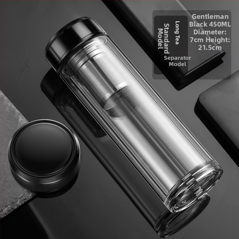 BK9K Nagykereskedelmi Okos Dupla Üveges Vízpohár Férfi Otthoni Kényelmes Teáspohár Nagy Kapacitású, Magas Hőmérsékletnek Ellenálló Tea