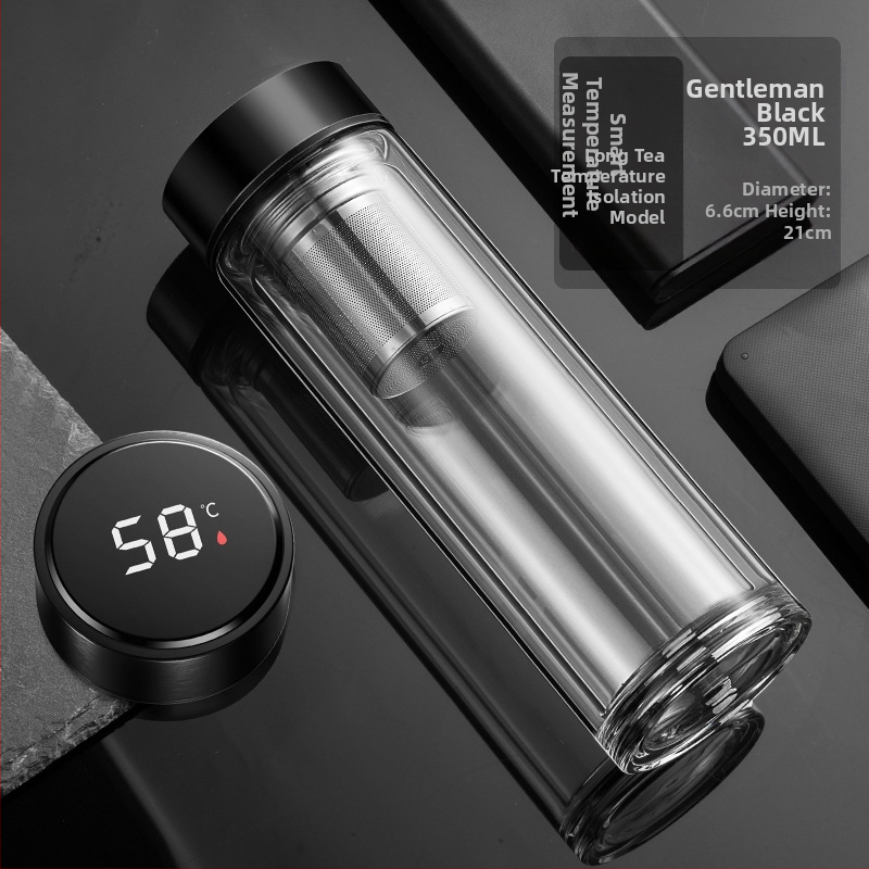 BK9K Nagykereskedelmi Okos Dupla Üveges Vízpohár Férfi Otthoni Kényelmes Teáspohár Nagy Kapacitású, Magas Hőmérsékletnek Ellenálló Tea