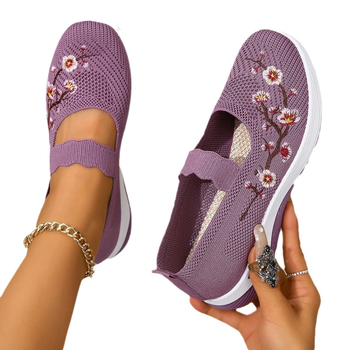 Vasaros bateliai naujai mamai, siuvinėti, seklios burnos bateliai, moteriški, skraidantys, audimo, laisvalaikio bateliai, kvėpuojantys, užmaunami, tingūs bateliai plaukams