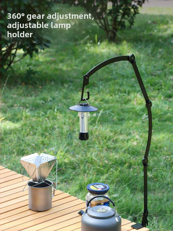 Õues kasutatav telkimisstiilis multifunktsionaalne reguleeritav lauaarvuti valgustialus, kaasaskantav pika käega rippvalgusti alus, laagrivalgusti laualamp, kokkupandav alus