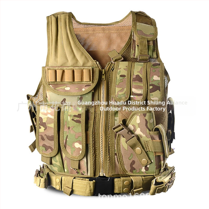 Тактическа тренировъчна жилетка Реален човек CS игрово оборудване Найлонова мрежеста жилетка Полеви приключения Тактическа защитна жилетка