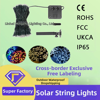 Päikeseenergial töötavad stringid välistingimustes kasutamiseks Veekindlad siseõuelaternad Insenerivalgustus Telkimisstiilis stringid Päikeseenergial töötavad stringid