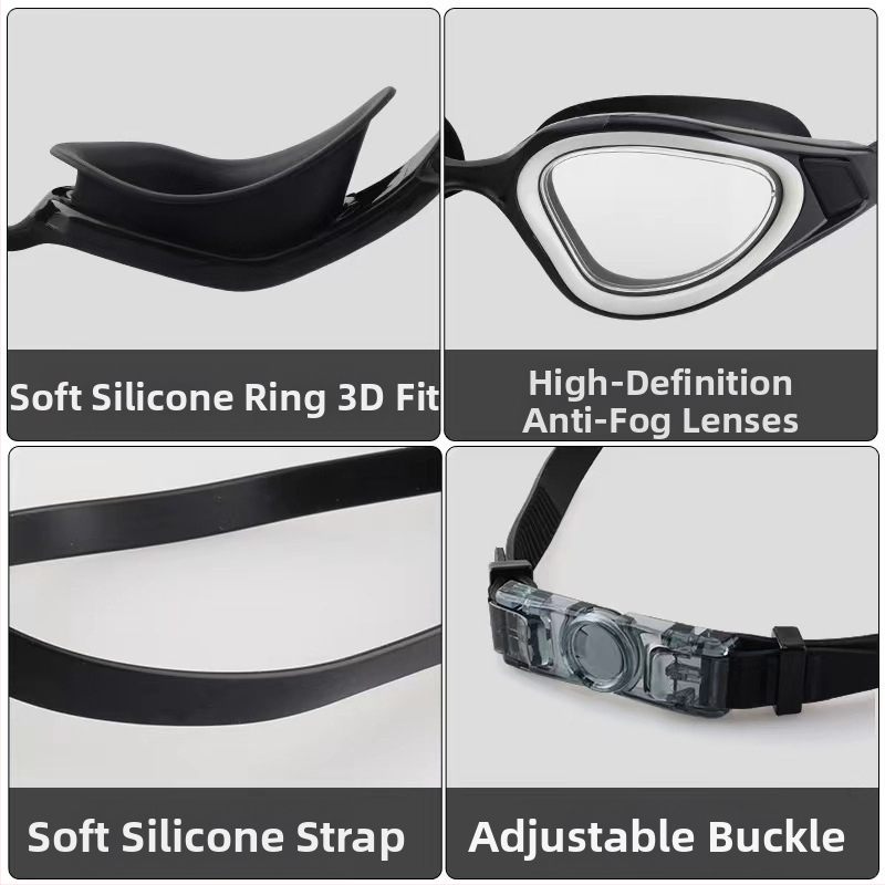 Очила за плуване с голямо зрително поле, състезателни плувни очила, професионално плувно оборудване, очила за плуване за възрастни, против замъгляване, висококачествени очила за защита на очите, трансгранични доставки