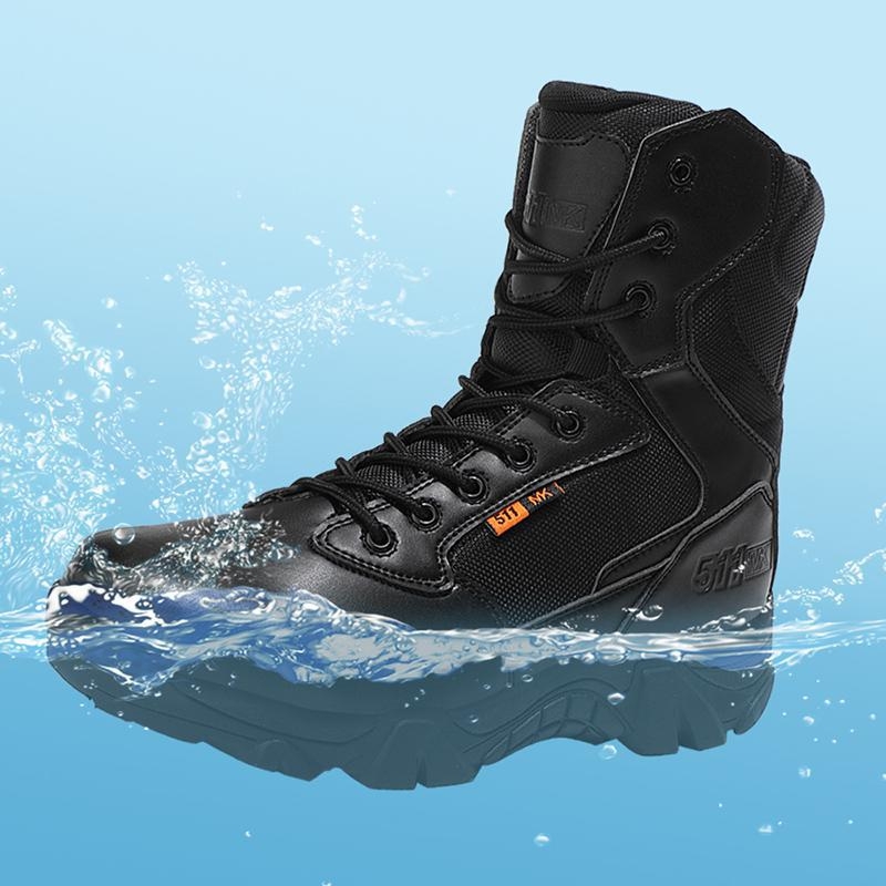 Vyriški sportiniai batai, skirti dėvėti dideliems dydžiams, ilgaauliai, specialiųjų pajėgų, vandeniui atsparūs, odiniai, vyriški „Desert Tactical Martin“ batai.