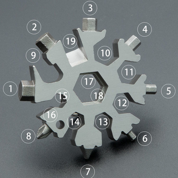 Πολυλειτουργικό κλειδί Snowflake, πολλαπλών χρήσεων εσωτερικό εξαγωνικό εργαλείο από χάλυβα υψηλής περιεκτικότητας σε άνθρακα, φορητό κλειδί Snowflake 20 σε 1 για σανίδες
