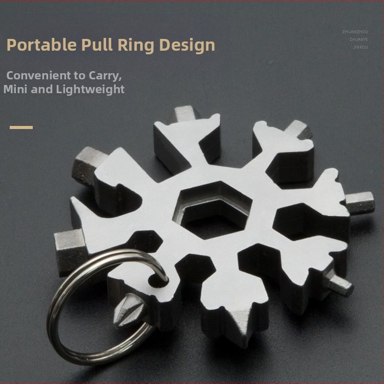 Multifunkcionális hópehelykulcs Többcélú belső hatszögletű, magas széntartalmú acél szerszám Univerzális hordozható hópehely 20 az 1-ben deszkakulcs