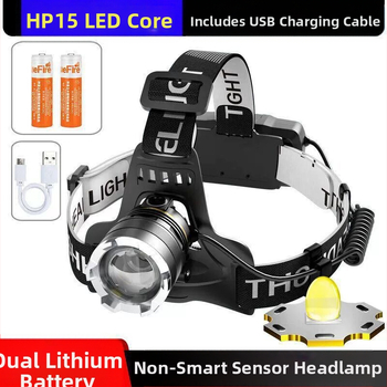 Piiriülene HP15 suum-induktsiooniga esitulega pea külge kinnitatav taskulamp kaevurilamp öiseks kalapüügiks õues pikamaa P50 ksenoonlamp