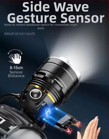 Piiriülene HP15 suum-induktsiooniga esitulega pea külge kinnitatav taskulamp kaevurilamp öiseks kalapüügiks õues pikamaa P50 ksenoonlamp