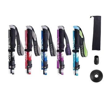 Професионален висок клас сгъваеми телескопични туристически щеки за трекинг, заключващи се, в картонена опаковка