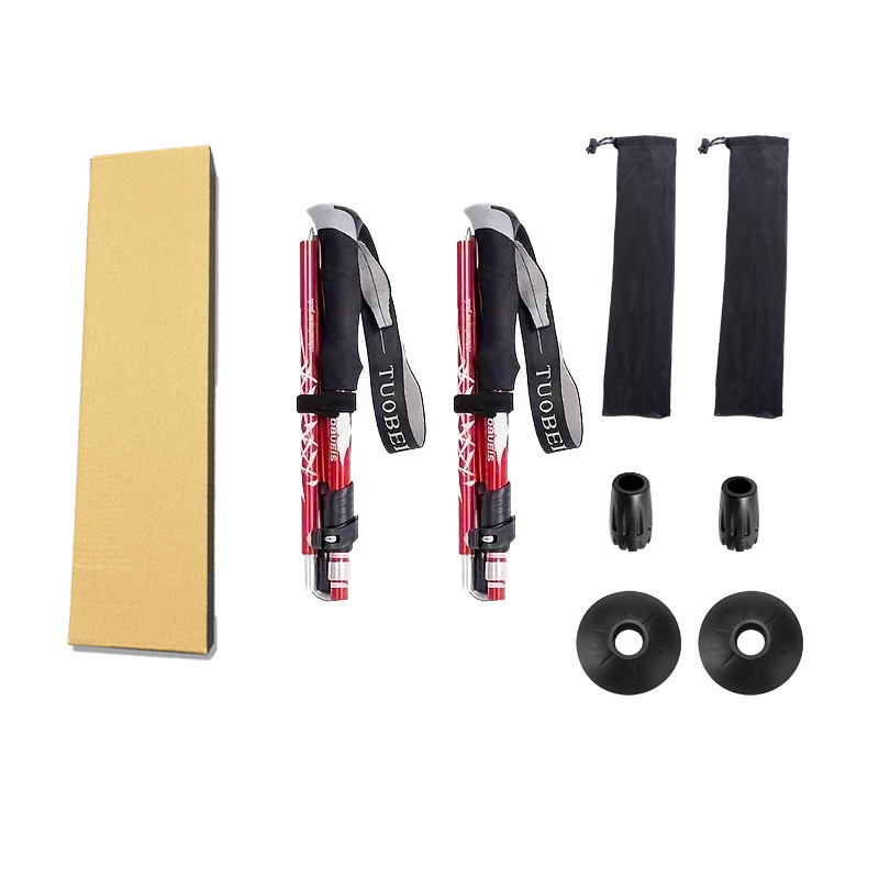 Професионален висок клас сгъваеми телескопични туристически щеки за трекинг, заключващи се, в картонена опаковка