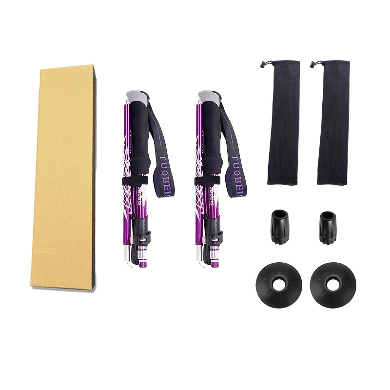 Професионален висок клас сгъваеми телескопични туристически щеки за трекинг, заключващи се, в картонена опаковка