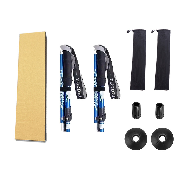 Професионален висок клас сгъваеми телескопични туристически щеки за трекинг, заключващи се, в картонена опаковка