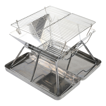 B4 kõrgendatud välistingimustes kasutatava telkimise kokkupandav roostevabast terasest grill piknikugrilli kaasaskantav majapidamises söepliit