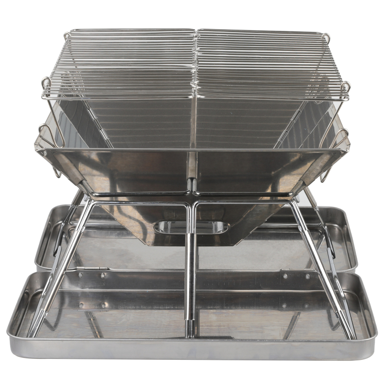 B4 kõrgendatud välistingimustes kasutatava telkimise kokkupandav roostevabast terasest grill piknikugrilli kaasaskantav majapidamises söepliit