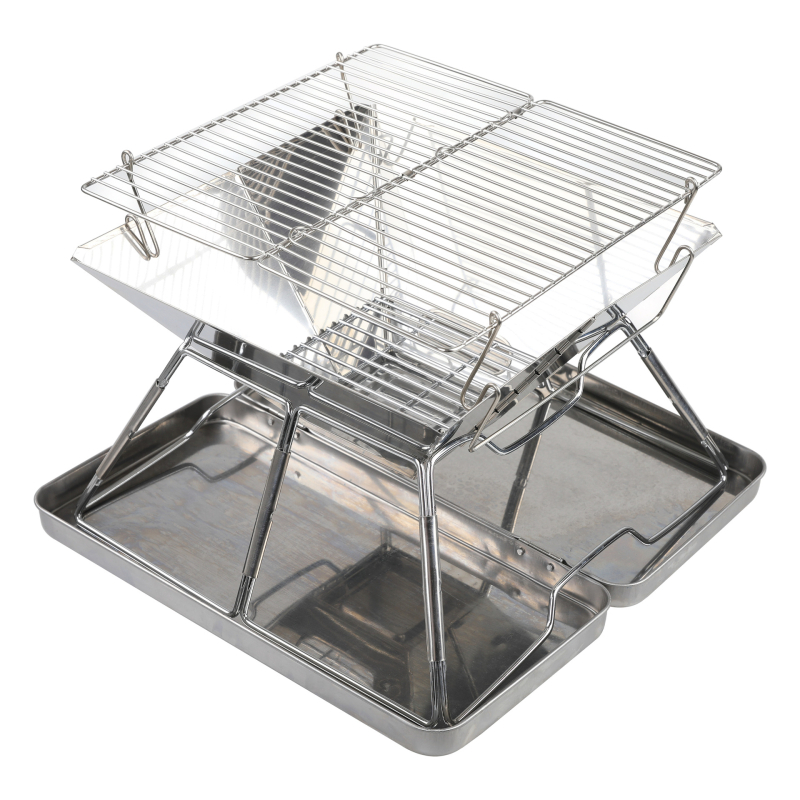 B4 kõrgendatud välistingimustes kasutatava telkimise kokkupandav roostevabast terasest grill piknikugrilli kaasaskantav majapidamises söepliit