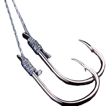 Makšķerēšanas āķis, kas piesiets ar spēcīgu zirga auklu, dubultā āķa makšķerēšanas āķis, makšķerēšanas piederumu piederumi, Iseini aukla, dubultā āķis