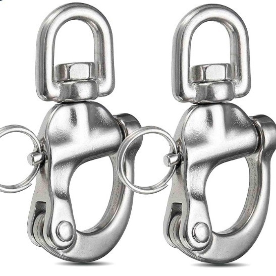 Въртяща се пружинна скоба от неръждаема стомана тип око, въртяща се скоба от неръждаема стомана, такелаж за платноходка, морски хардуерни аксесоари