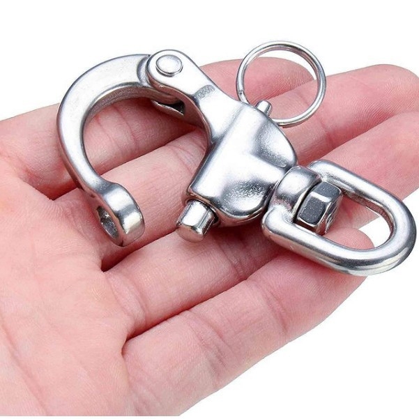 Въртяща се пружинна скоба от неръждаема стомана тип око, въртяща се скоба от неръждаема стомана, такелаж за платноходка, морски хардуерни аксесоари