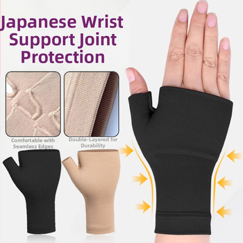 Спортни ръкавици с високоеластично налягане за дланно сухожилие, против навяхване и навяхване на китката, за фитнес и колоездене на открито, компресионни ръкавици с половин пръст