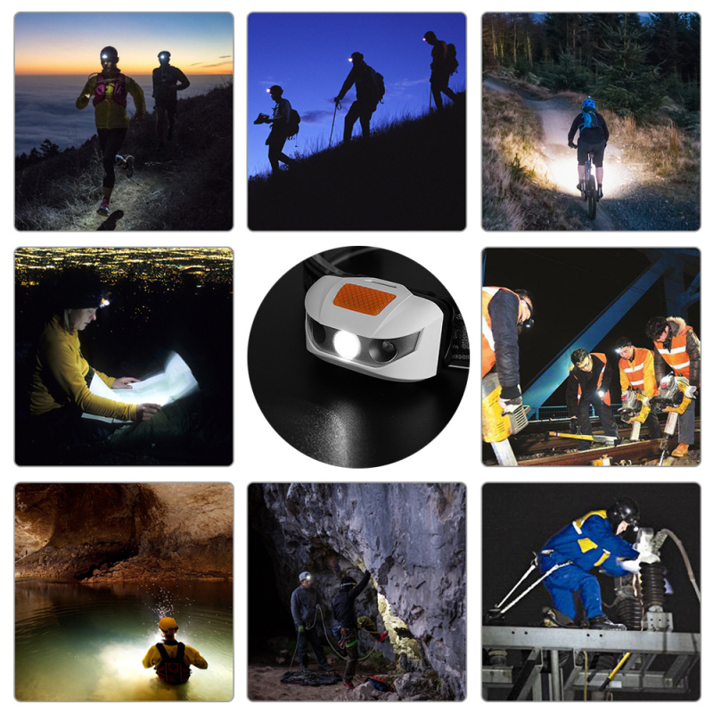 Határokon átnyúló 3 LED-es mini műanyag fényszóró akkumulátoros fényszóró kültéri otthoni világítás kerékpáros lámpa