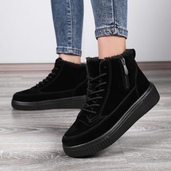 Cizme de zăpadă pentru bărbați, cizme de iarnă noi din catifea, bumbac îngroșat, stil de cuplu, retro, talpă groasă, cu fermoar înalt, cizme de bumbac