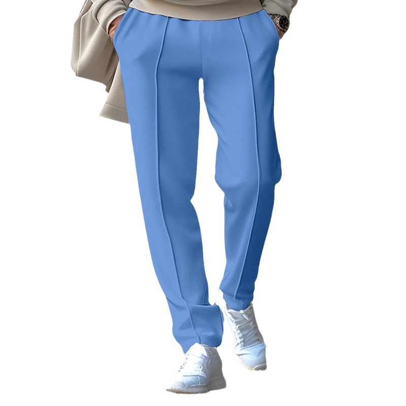 2025 m. pavasario ir rudens vyriškos mažo ūgio kilpinės laisvalaikio kelnės, lengviausios derinti su madingomis dantų krapštuko juostelėmis, languotos laisvalaikio mažo ūgio tiesaus kirpimo kelnės vyrams