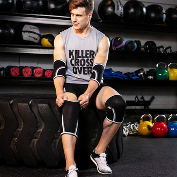 Επιγονατίδες άρσης βαρών από νεοπρένιο 7 χιλιοστών από νάιλον εξωτερικού χώρου, επιγονατίδες squat για μπάσκετ, μπέιζμπολ, αθλητική γυμναστική