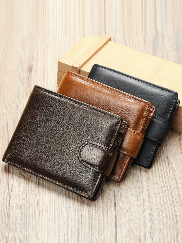 Maronte Ručno izrađeni novčanik od kravlje kože za muškarce, kratki novčanik protiv krađe velikog kapaciteta, moderan novčanik za vanjsku trgovinu za muškarce