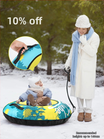 Φουσκωτό δαχτυλίδι σκι για χειμερινό εξωτερικό χιόνι, ύφασμα για κάλυψη χιονιού, δαχτυλίδι ρυμούλκησης, δαχτυλίδι θαλάσσιου σκι για σνόουμπορντ, παιδικό δαχτυλίδι για διασυνοριακό σκι, έτοιμο για χρήση σε απόθεμα