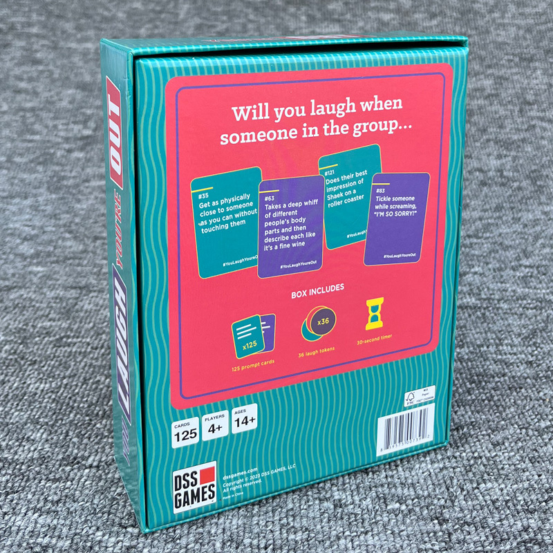 Английска версия на „Смееш се, излизаш“, настолна игра за семейно парти, парти за игри
