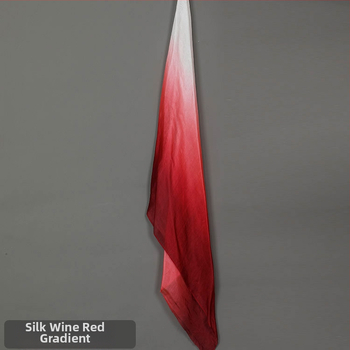 Originalus Vandziango šilko šokių vėduoklis, gradientinis, dvipusis, vyno raudonumo, didelis, ilgas, kiniško šilko vėduoklis, klasikinio šokio pasirodymas