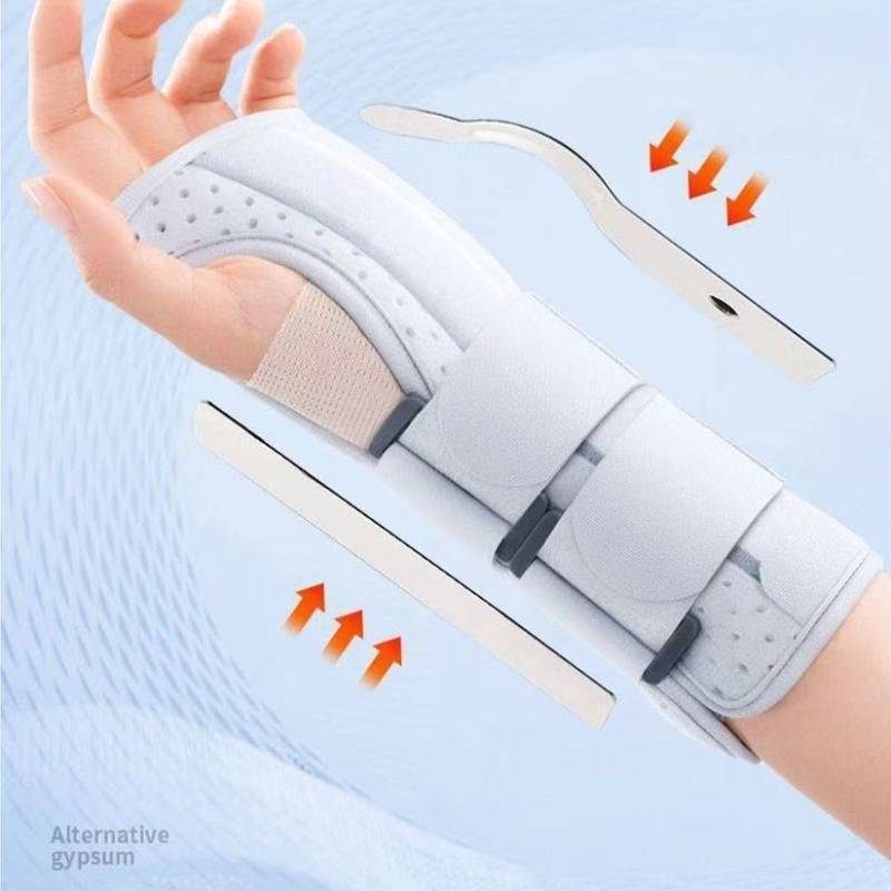 Гъбеста киткова ортеза с двойни презрамки за поддържане на фрактури на китката, фиксирана киткова ортеза за мъже и жени, ортеза за стави с обвивка на сухожилието, рехабилитационна опора
