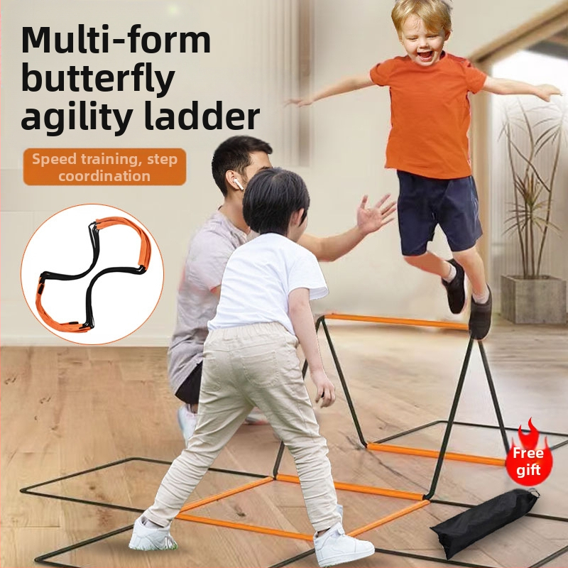 Multifunkcionális sportérzékeny létra pillangó agilis létra gyermekek fitnesz rögzített létra foci edző kötéllétra